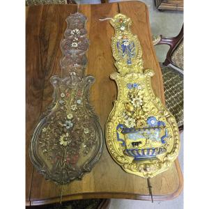 2 19th Century Flower Clock Pendulums