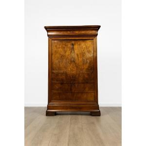 Louis Philippe Period Secretary With Double Ogee In Walnut 