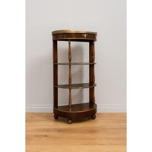 Parisian Half-moon Shaped Louis XVI Style Mahogany Console Shelf 