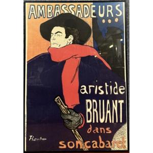 Henri De Toulouse-lautrec (1864-1901): Aristide Bruant / Color Lithograph