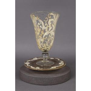 Luxurious Crystal Vase And Tray Set / Murano - Baccarat - Saint Louis
