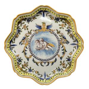 Large Polylobed Earthenware Dish From The Charolles Factory