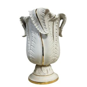 Albert Laurent Limoges: Large Vase Entitled "algae" Art Deco Period