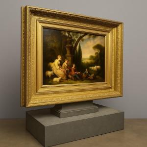 Based On Romantic Paintings From The 18th Century: Large Oil On Canvas, Animated Scene