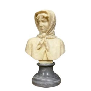 Italian Sculpture In Alabaster And Marble, 20th Century