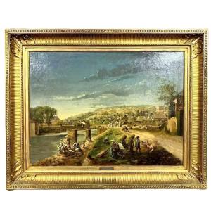 French School, Late 19th Century: Important Oil Painting On Canvas