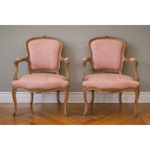 Pair Of Louis XV Style Cabriolet Armchairs
