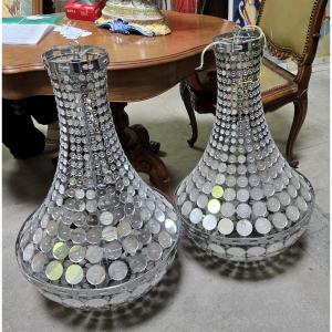 Pair Of Hot Air Balloon Chandeliers From The End Of The 20th Century