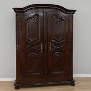 Alsatian Louis XIII Period Wardrobe In Solid Walnut