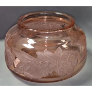 Legras: Very Important Glass Vase With Acid-etched Patterns