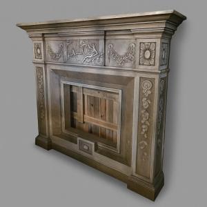 Very Large Plaster Fireplace Signed Fontés