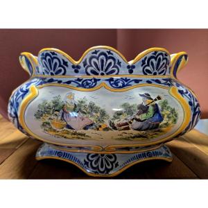 Henriot Quimper: Large Painted Earthenware Planter