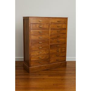 Antique 19th-century Solid Oak Drawer Unit