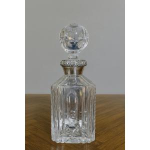Antique Cut Crystal Decanter – Silver Mount / Art Deco Period
