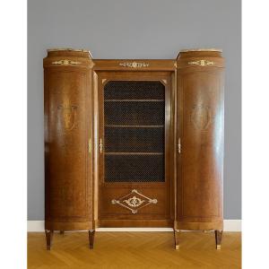 Louis XVI Style Marquetry Display Cabinet 