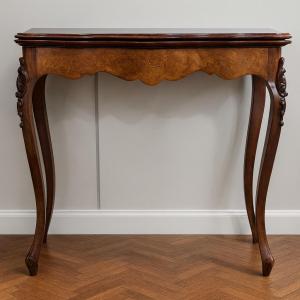Louis XV Style Games Table In Marquetry And Mahogany