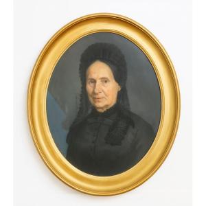 19th-century Portrait Depicting A Woman Dressed In Black