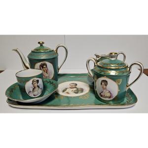 Porcelain Tea Service Decorated With Napoleon, Imperial Sèvres Manufactory, 19th Century 