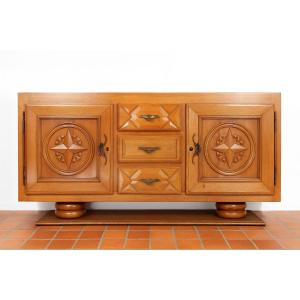 Art Deco Period Sideboard In Light Wood 