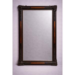 Large 19th-century Lacquered Wood Mirror