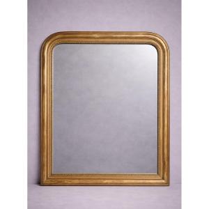 Large Louis Philippe Period Mirror In Gilded Wood