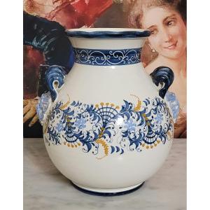 Large Italian Earthenware Vase, 20th Century