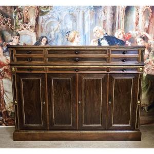 A Charles X Period Rosewood Sideboard, Of Fine Cabinetmaking Quality.