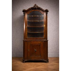 Corner Bookcase From The Napoleon III Period In Mahogany