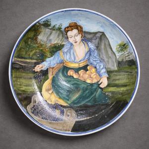 Decorative Painted Ceramic Dish – Signed A. Del Bianco, Gubbio (italy)  