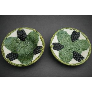 Ceramic/slipware Grape Bowl – Grape And Leaf Motif  