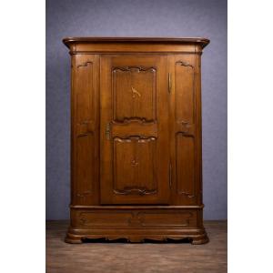 Antique Cherrywood And Marquetry Wardrobe – Louis XIV Style    