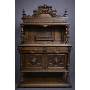Antique Solid Walnut Sideboard – Renaissance/19th Century Style  