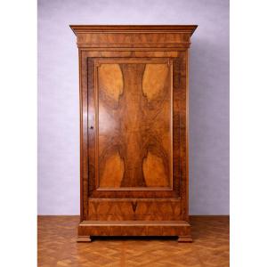 Louis Philippe Period Flamed Walnut Wardrobe – 19th Century  