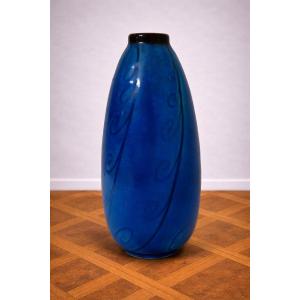 Rosalba Signed Ceramic Vase – Deep Egyptian Blue  