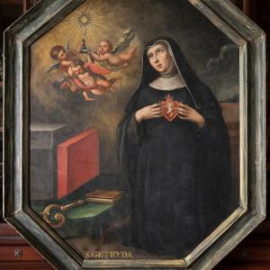 Oil On Canvas Depicting Saint Gertrude, 16th Century  