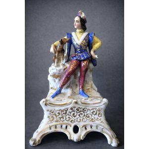 Paris Porcelain Figure – Renaissance Character With Dog