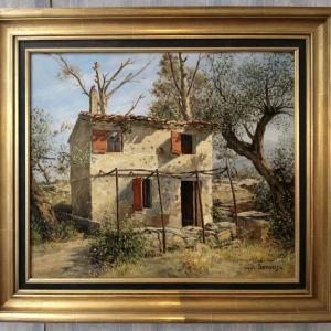 Paul Servais – Provençal House Under The Olive Trees – Early 20th Century – Oil On Canvas, Signed 