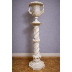 Alabaster Column/pedestal – Neoclassical Style