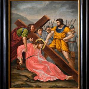 Stations Of The Cross – Oil On Canvas – Late 18th / Early 19th Century (b) 