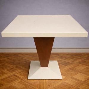 Tolix Iron Table / Central Pedestal Design – 80 X 80 X 80 Cm / 20th Century 