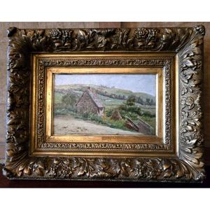 Oil On Panel – Lively Rural Provençal Landscape – 19th Century 