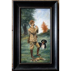 Oil On Canvas – Hunting Scene – Signed L. Parize – Early 20th Century 