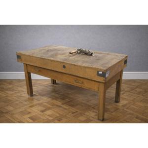 Standing Double Wooden Butcher's Block / Cutting Table 