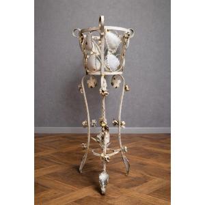 Large Antique Wrought Iron Plant Stand – Floral Decoration – Romantic/shabby Chic Style