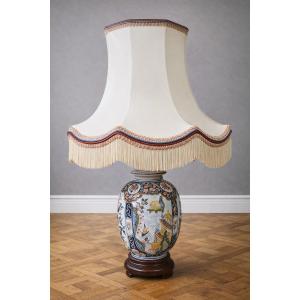 Large Decorated Ceramic Lamp – Oriental Style – H 75 Cm 