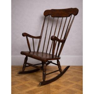Antique Wooden Rocking Chair – Windsor Style Rocking Chair – 20th Century 