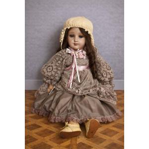 Large Antique Doll Unis France 301 – Porcelain Head – Circa 1930 – Sleeping Eyes – 73 Cm – 