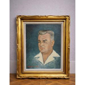 Antique Portrait Of A Man – Oil On Canvas, Signed René Cazassus – 