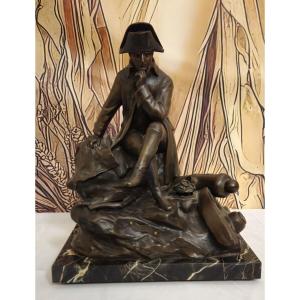 Unusual Bronze Sculpture “pensive Napoleon” – Signed Lemoyne – Late 19th Century  