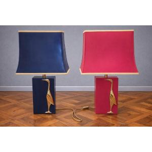Pair Of Vintage Table Lamps, French Craftsmanship In The Style Of Maison Charles